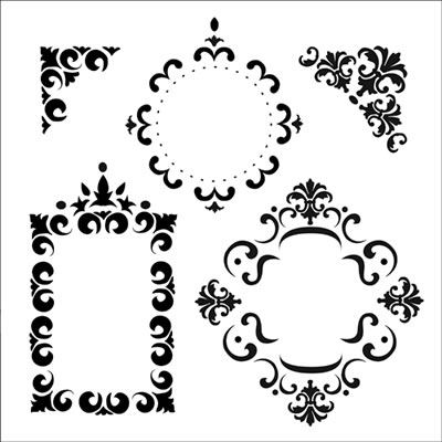 The Crafters Workshop - 6x6 Template - Fancy Frames  (sold in 3's)